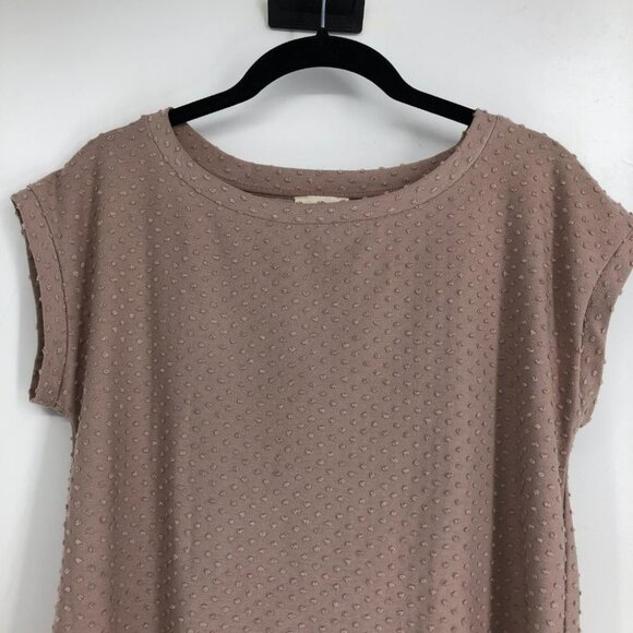 Aritzia Wilfred Blush Pink Anvers Jacquard Knit Open Back Short Sleeve T-Shirt S - Picture 5 of 15